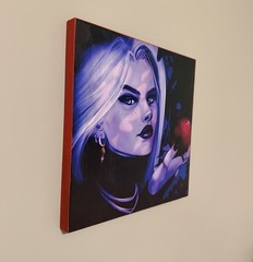 Gothic Portrait Print on Wood 10×10 wall hanging witchy fantasy art