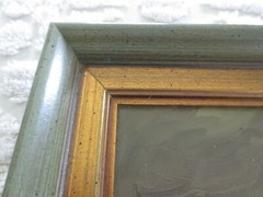 Wood Framed AMELIA SORIA Signed BOATS Original PAINTING – 18-3/4″ x 22-3/4″