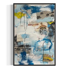 Original Mixed Media Abstract Modern Art Painting 24×36 “Father’s Day“ Signed