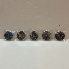 5 Original Hand Painting Museum Styles City Scape Pin Buttons 1.25″ #5