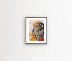 Original Figurative 9×12 Acrylic Painting Paper Wall Art Multicolor Home Decor