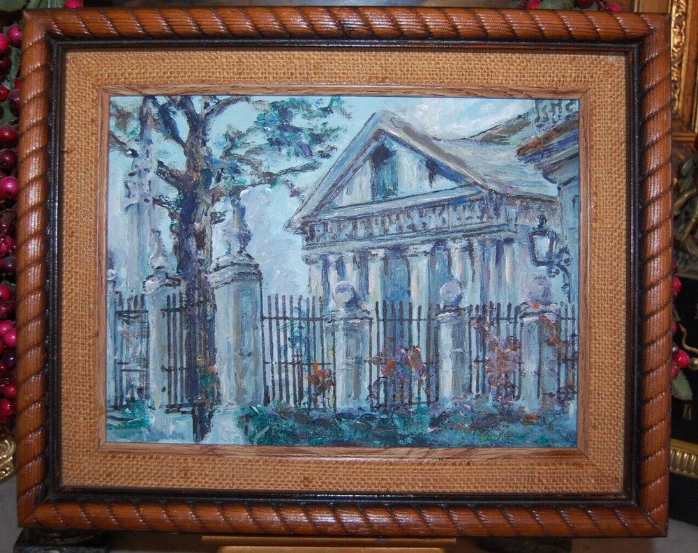 FRAMED ORIGINAL OIL ON CANVAS EL TEMPLETE OLD HAVANA, CUBA ARTIST: HECTO VIDAL