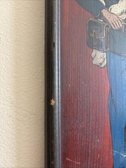 Vintage Union Soldier of the Civil War Painting on Wood 19”x9” Art Wall Hanging
