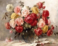 Rose flower Still Life Oil painting Wall art HD Giclee Printed on canvas P155