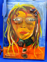 Painting Handmade oil young original decor Length 13.7 inches Width 6.3 inches