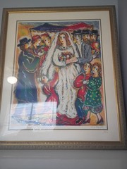 Zamy Steynowitz Jewish Wedding Acrylic on Linen Artists Proof Framed