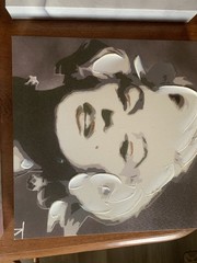 set of Four paintings of Marilyn Monroe, paper, acrylic, handmade