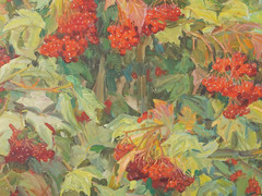 Nina Volkova – “Kalyna” 1980 Soviet Art, Oil on Canvas Painting