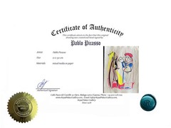 Pablo Picasso COA Art Painting Original Drawing Vintage Paper Signed