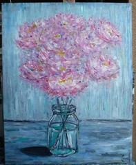 Delightful Dahlias 16×20 Floral art original oil painting NEW signed Crowell