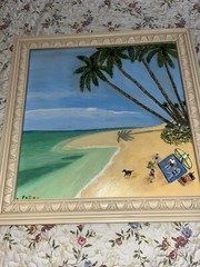 Original painting, Caribbean beach view