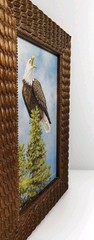 Original Oil Painting of Bald Eagle Signed Dan Andrews Custom Framed