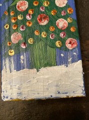 Christmas Tree,original acrylic Painting On Wood,holidays 3,5/15/1,5
