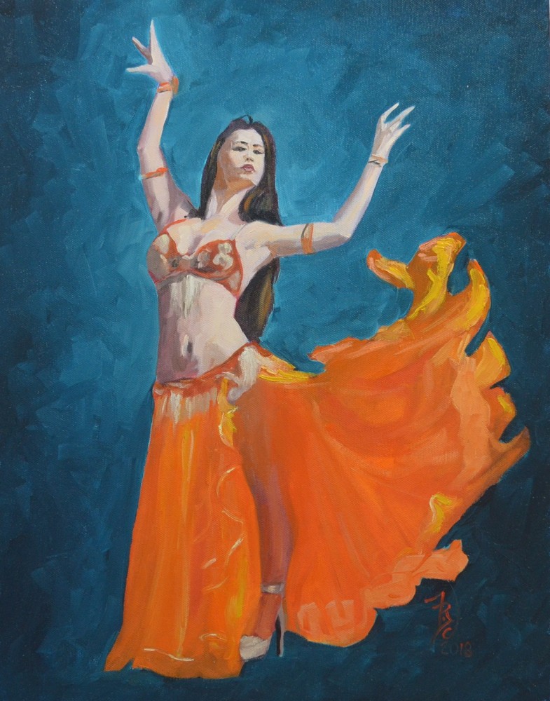 Original Oil Painting 18×14 Contemporary Wall Art Decor Figurative Dancer