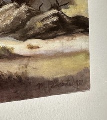 Vintage Original Oil Painting Desert Mountain Landscape 1988 MCM Signed 17 X 20