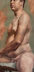 Oil Painting Of A Nude Male Figure