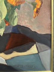 Julius Delbos „Marigolds“ SIGNED 31″x28.5″ Oil on Canvas