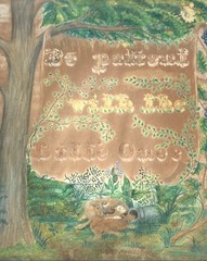 Antique 1859 Folk Art Watercolor Motto Painting “Be Patient With the Little Ones