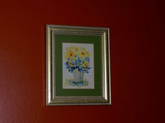 ORIGINAL Signed Rouse Bluebonnet Royal Bouquet Yellow TX Wild Flower Gouache Art