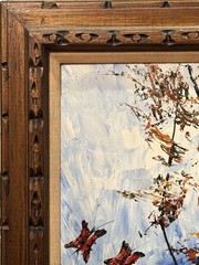 Morris Katz, VTG c. 1997 LRG Heavy Impasto Landscape O/M „Autumn Leaves“ Signed