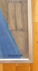 SCANDINAVIAN VINTAGE EXPRESSIONIST PAINTING SWEDISH ART SIGNED HELGE HOLMLUND