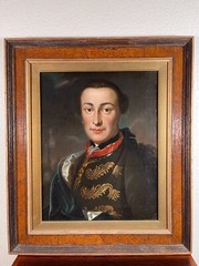 18th C. French Oil Portrait Painting General Ladislas Ignace de Bercheny SIGNED!