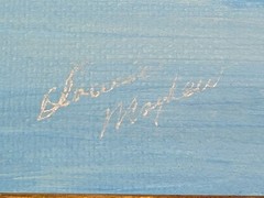 Vintage Beach Framed Painting Signed by Laura Mayfield 20″x 16-1/2″