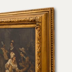 A. Mazolleno – Italian School Late 19th Century Oil, Old Wine and Young Love