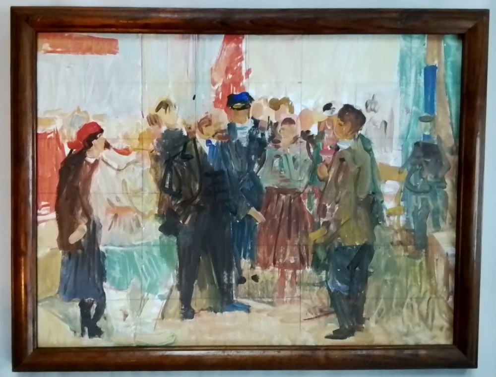 VINTAGE (1957) RUSSIAN VLADIMIR LENIN~SOCIALIST PAINTING~TAMARA NAUMOVA-LOOK !