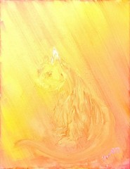 14 X 11 Original Acrylic Painting Modern Home Decor Art Handsigned Cat Canvas