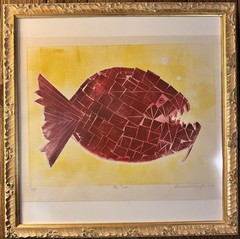 Late Mid Century Modern “The Fish” Artist Proof By Diarmuid Harrington 1979-22”