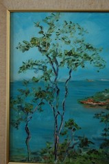 FRAMED SIGNED ORIGINAL OIL VIEW OF CIENFUEGOS BAY, CUBA ARTIST: HECTO VIDAL