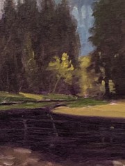 RARE Vintage Fred Choate Idaho Mountains Forest & River Original Oil Painting