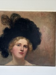 JEAN PAUL SELINGER PAINTING PRETTY WOMAN FEMALE MODEL LISTED FAMOUS ANTIQUE OIL