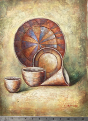 Original Oil Painting – Native American Pottery