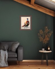 Atherton 9×12 Original Abstract Bird hunting Painting „Tan Pheasant 2“ signed