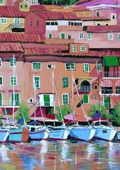 ITALY Original Art PAINTING DAN BYL Contemporary Impressionism Large 4×5 feet