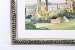 Quebec Canada Watercolor Painting Signed Michelle Lemay Flesher 1971