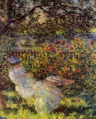 Oil painting Alice-Hoschede-in-the-Garden-1881-Claude-Monet-Oil-Painting canvas