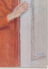LISTED AMERICAN DEBORAH DORSEY SIGNED ORIGINAL OIL on CANVAS WOMAN in DOORWAY