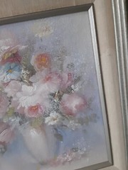 Original Oil On Board Framed Floral Bouquet~ Signed RUSSO 8×10, 11 X 14 W/ Frame