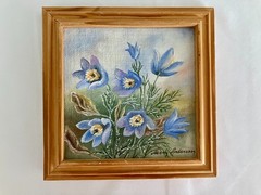 Nanny Andersson Original Oil Painting Backsippor 1989 Swedish Floral Art