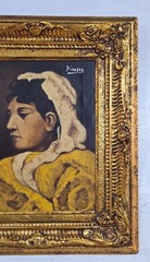 ANTIQUE OIL ON CANVAS BY PABLO PICASSO CIRCA 1906 WITH FRAME IN GOLDEN LEAF NICE