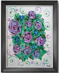 Purplel Floral 9×12 Thick Paper Original Art Expressionism Abstract Bold Color