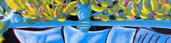 Nice Tropical Art Oil Painting Colorful Landscape Flowers Palm Trees Boats Home