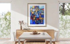 SIMEON GONZALES Original Painting COA / art studio Maryland – USA/LARGE XXL
