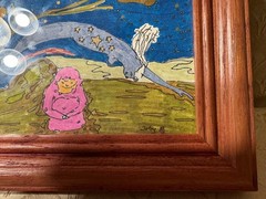 Toby Outsider Art „A Robed Female“Mixed Media Painting – Signed And Framed