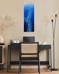 I Rise Up Original Painting Bubble Artwork on Blue 12×36 by Justin Strom