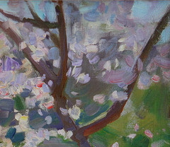 Oil painting Garden Ukrainian painter Canvas Decor Unframed original landscape