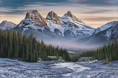 David DAASE “ Canmore Evening – The Three Sisters „Limited Edition Canvas SIGNED
